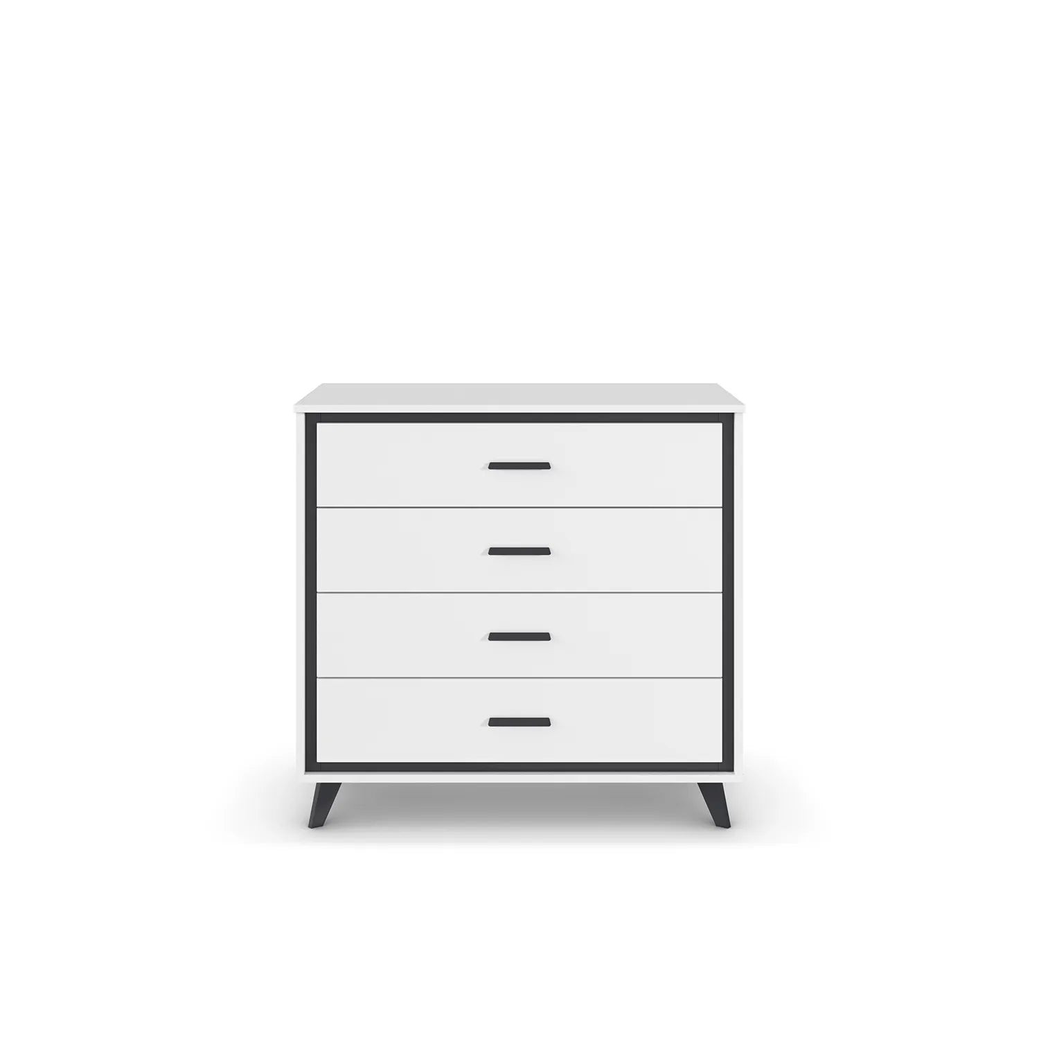 Zolo White 4 Drawer Chest - Front View
