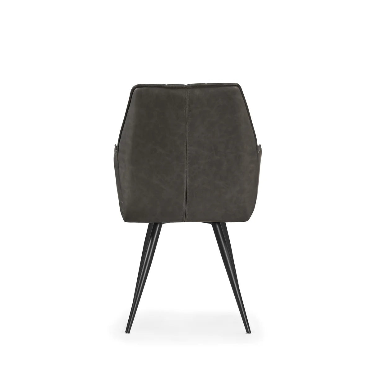 Solace Distressed Dark Grey PU Dining Chairs, Set of 4 - Back View