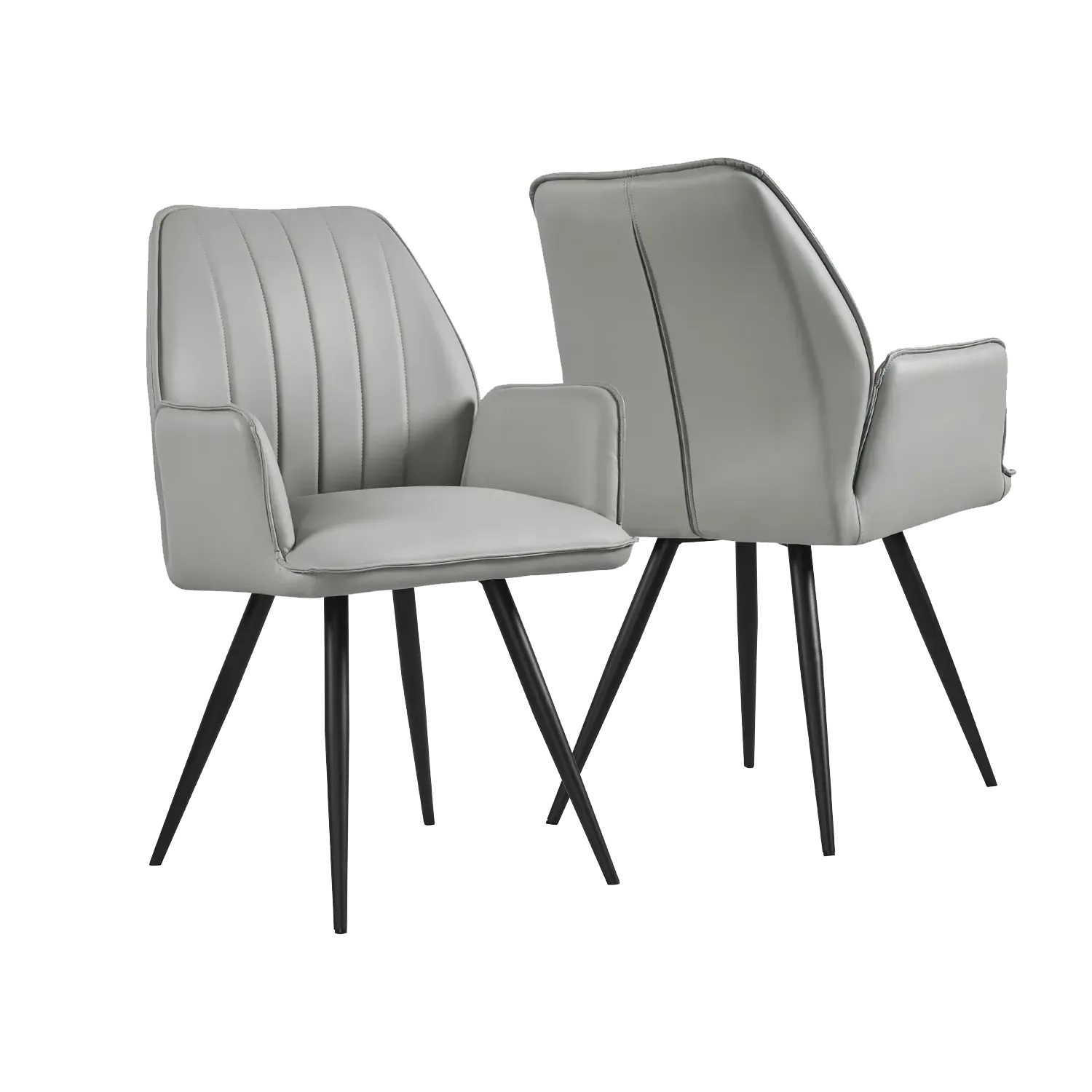 Solace Light Grey PU Dining Chairs, Set of 4 -001