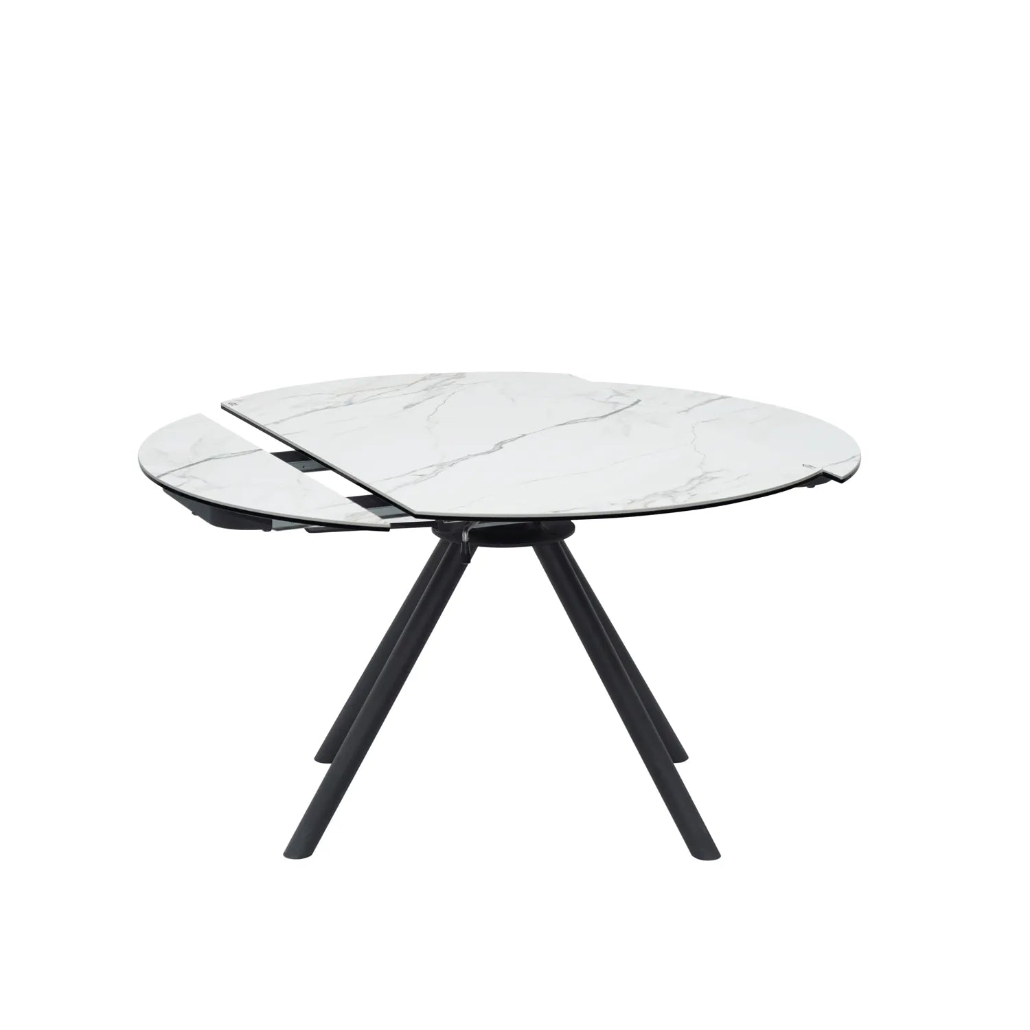 Perla White Ceramic Extending Round Dining Table, also available in Extending Rectangle Dining Table - Table Extension 