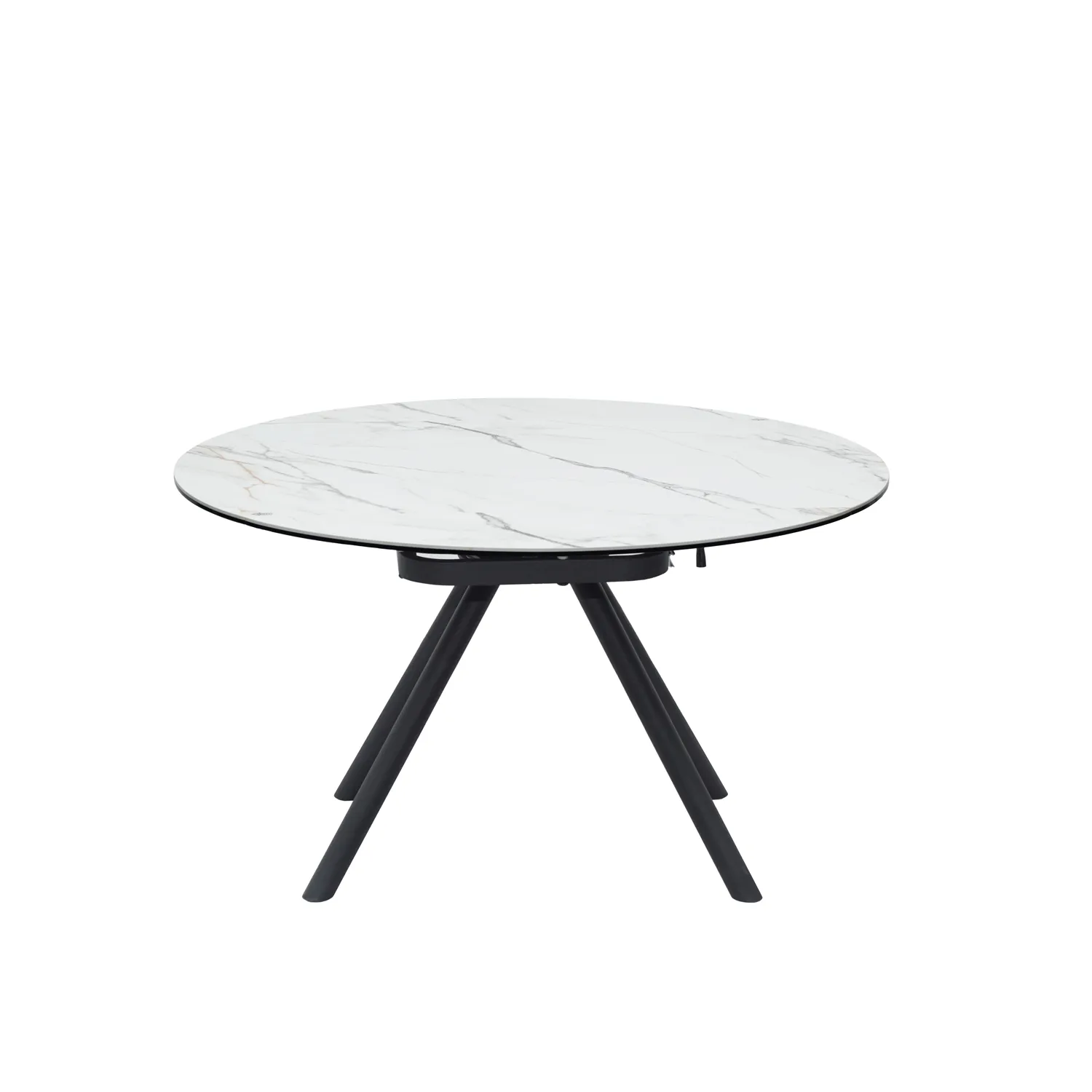 Perla White Ceramic Extending Round Dining Table, also available in Extending Rectangle Dining Table - Table Fully Extended