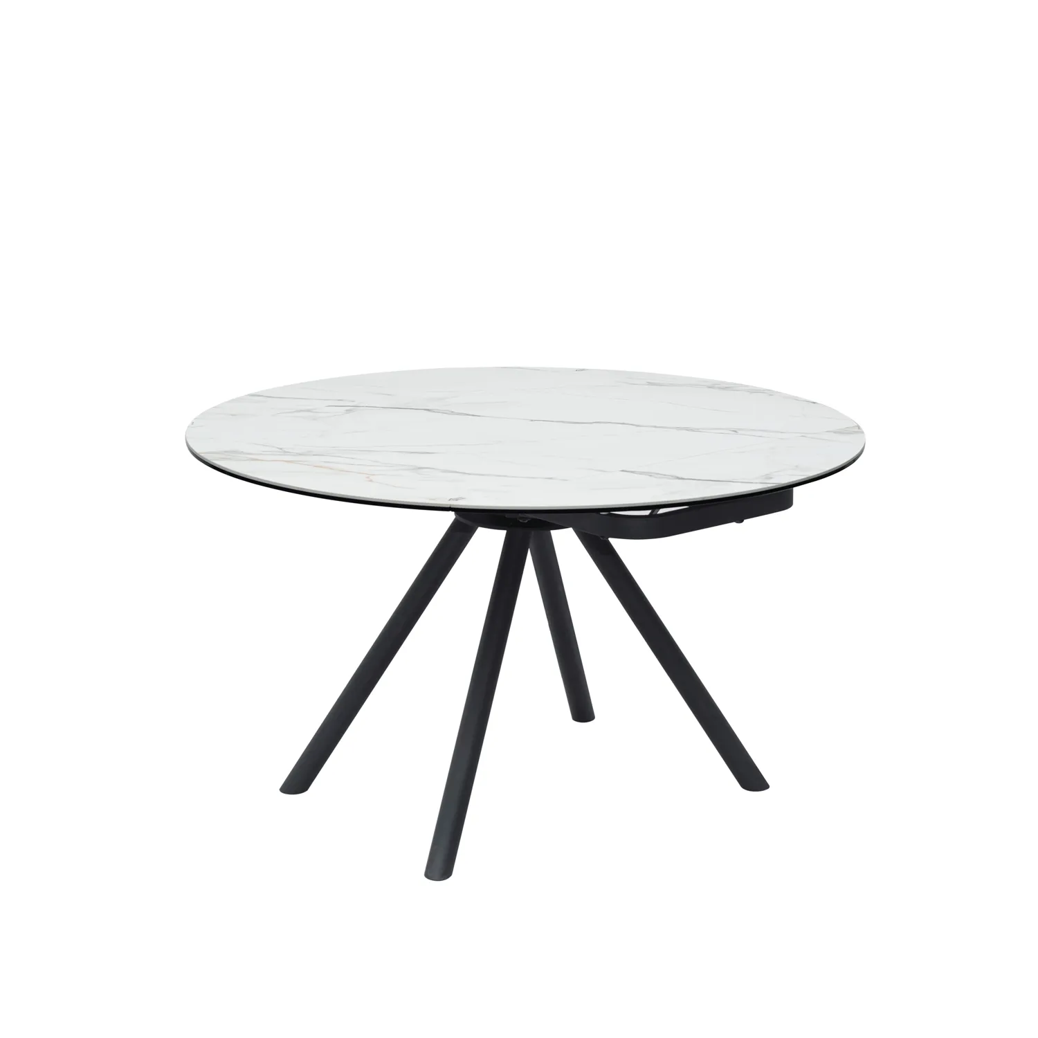 Perla White Ceramic Extending Round Dining Table, also available in Extending Rectangle Dining Table 