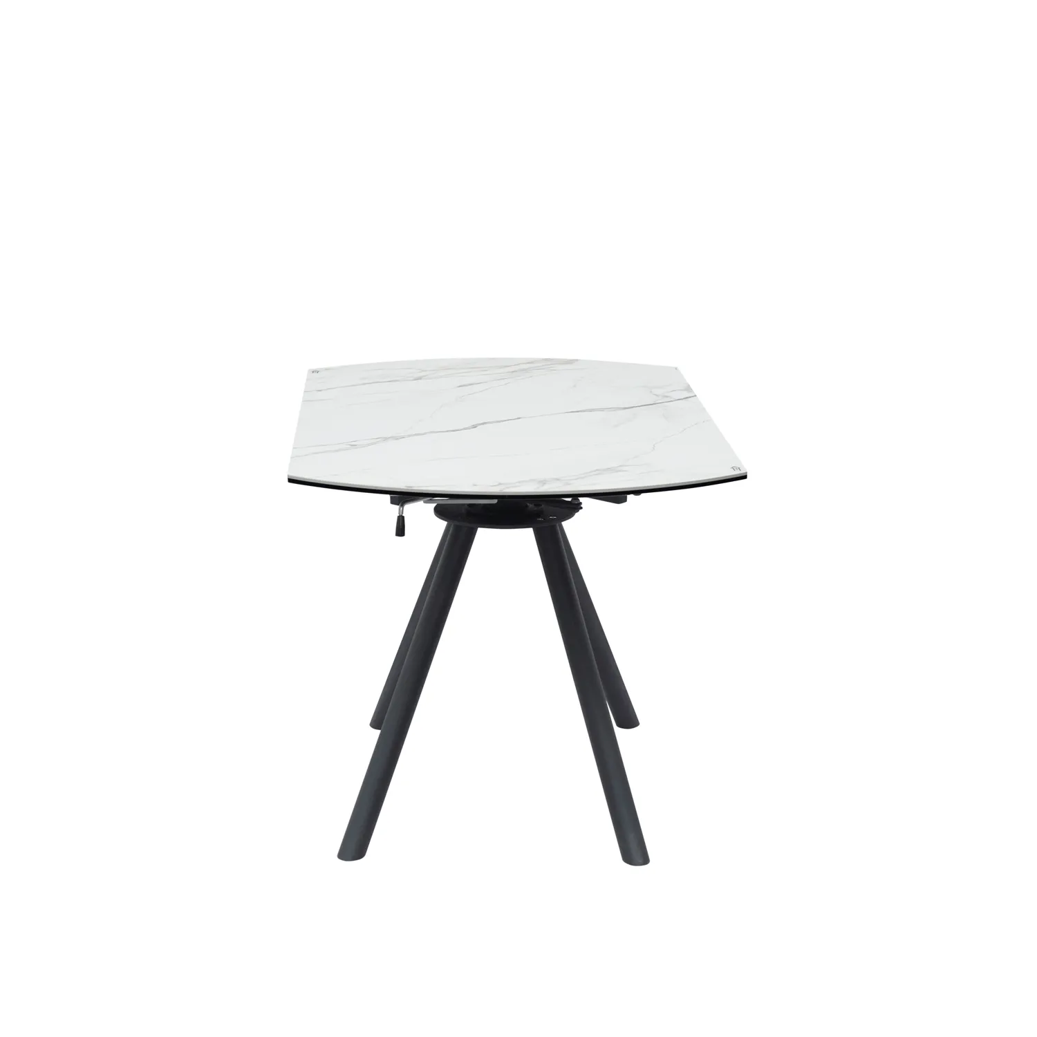 Perla White Ceramic Extending Round Dining Table, also available in Extending Rectangle Dining Table - Table before extended