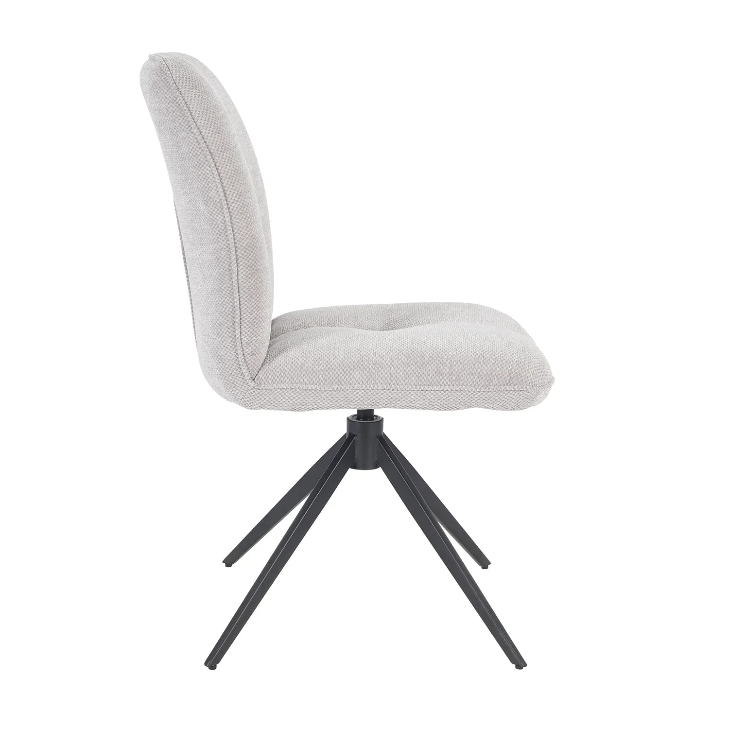 Perla Set of 4 Taupe Fabric Swivel Dining Chairs
