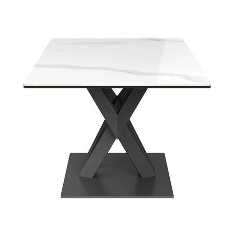 Phoenix White Gloss Ceramic Side Table. Matching furniture set also available-Side-Image