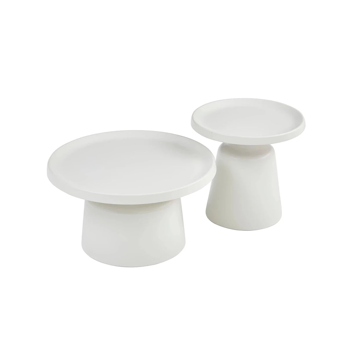 Picasso Glossy Off-White Coffee Table & End Table Set