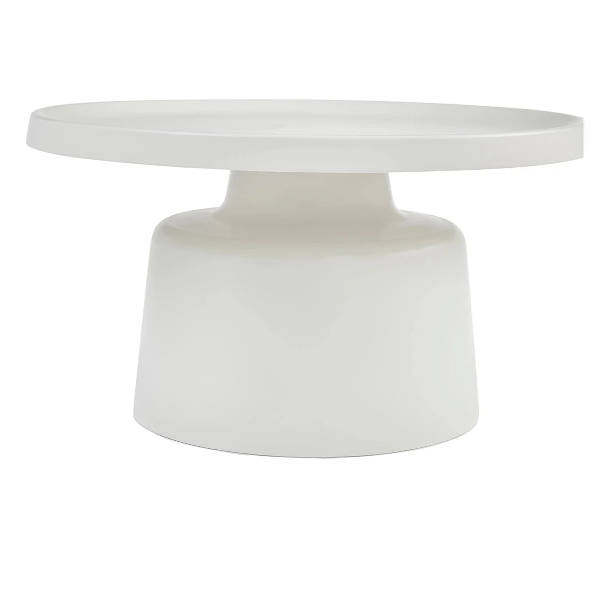 White round coffee table on a white background