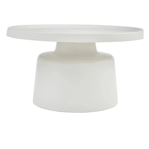 White round coffee table on a white background