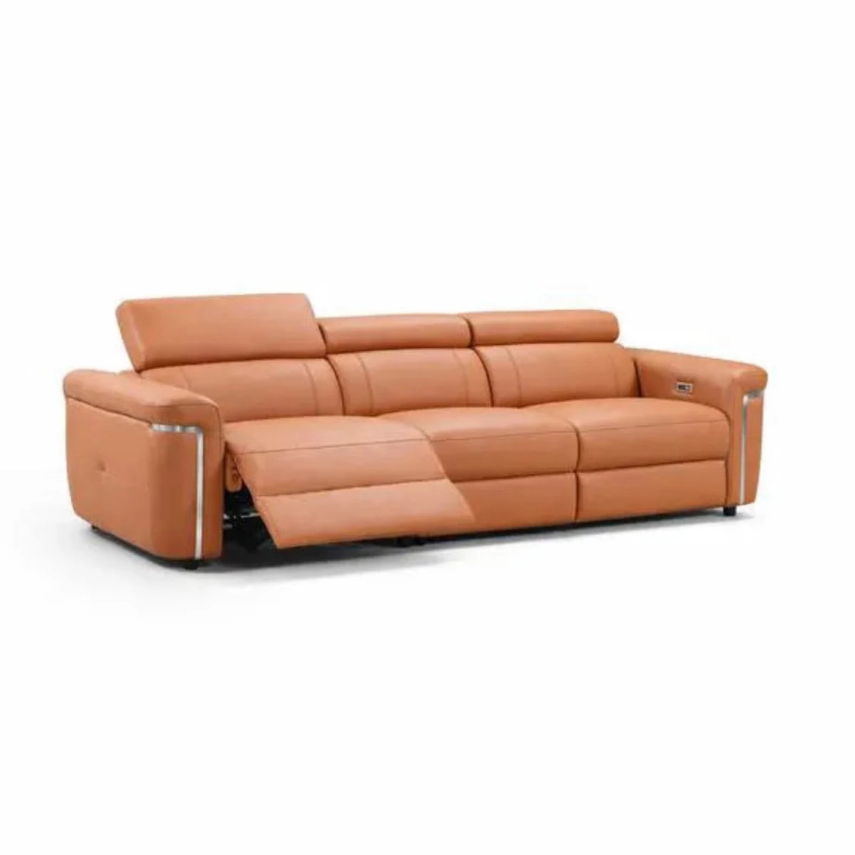 Plaza leather reclining 2 seater sofa with smooth electric recliner function.