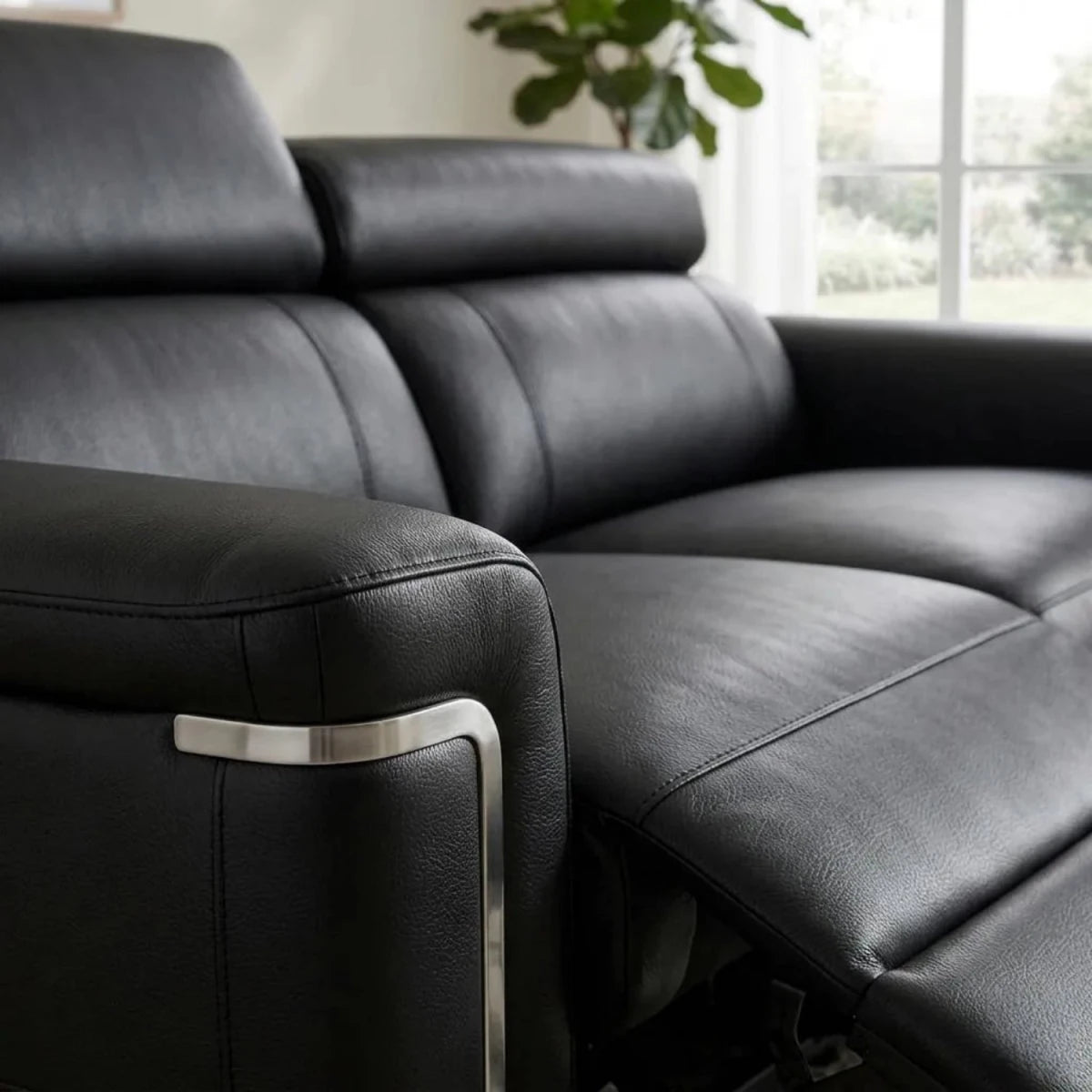 Premium genuine leather upholstery with luxurious finish.
