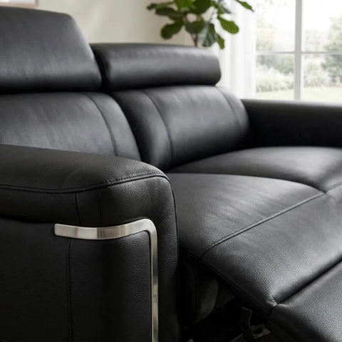 Premium genuine leather upholstery with luxurious finish.