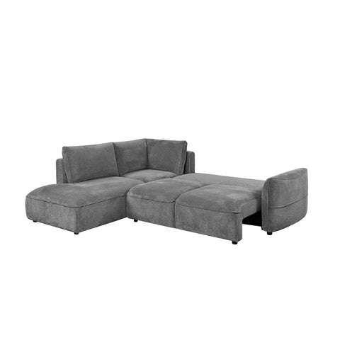 Polly Slate Grey Corner Sofa Bed with Storage Chaise