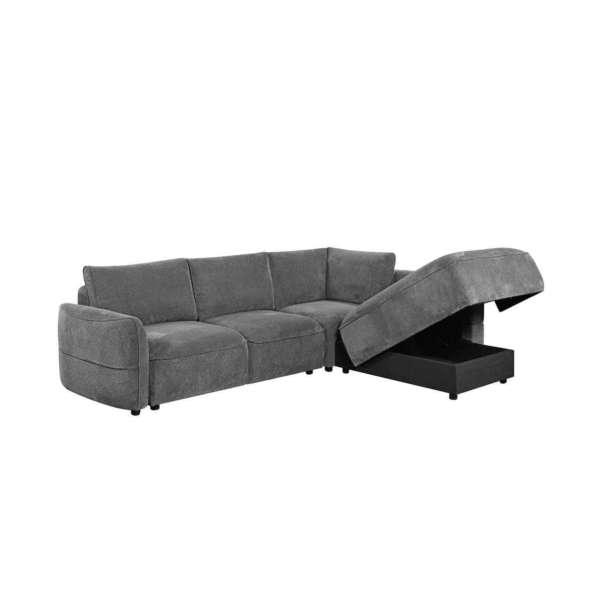 Polly Corner Sofa Bed with Pull-Out Bed Mechanism and Storage Chaise