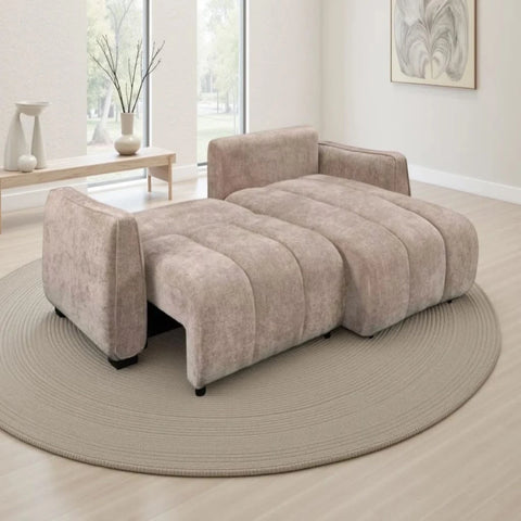 Convenient pull out design for overnight guests.