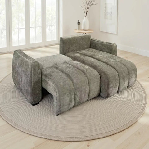Contemporary sofa with hidden bed function.