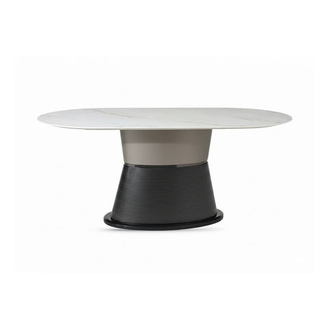 Porto Sintered Stone Dining Table with Porto Swivel Dining Chairs - Pendle Village Furniture