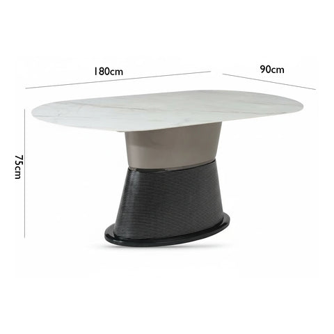 Porto Sintered Stone Dining Table with Porto Swivel Dining Chairs - Pendle Village Furniture