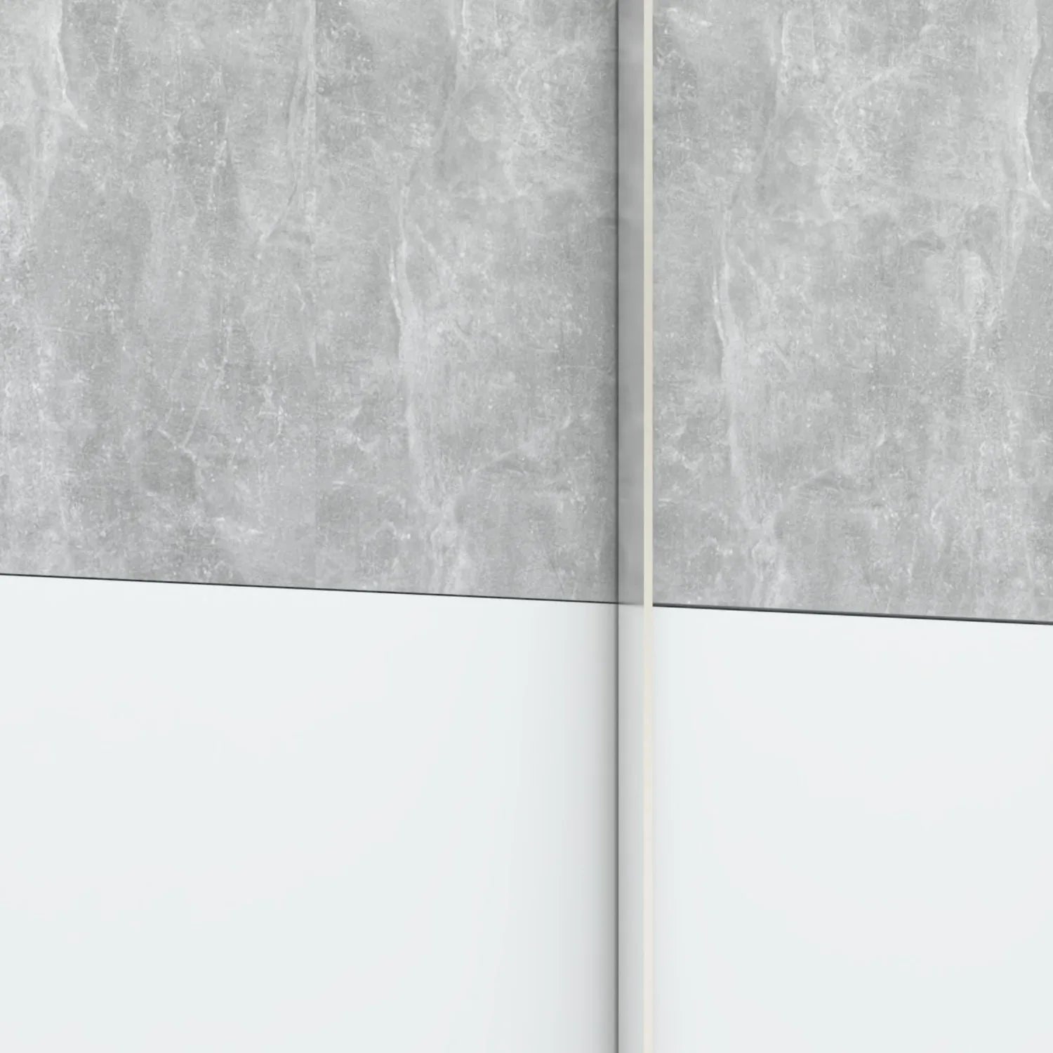 Portvelle Stone Effect Grey and White Decor Sliding Door Wardrobe - Pendle Village Furniture