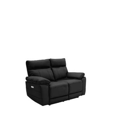Positano Black Leather 2 Seater Electric Recliner Sofa