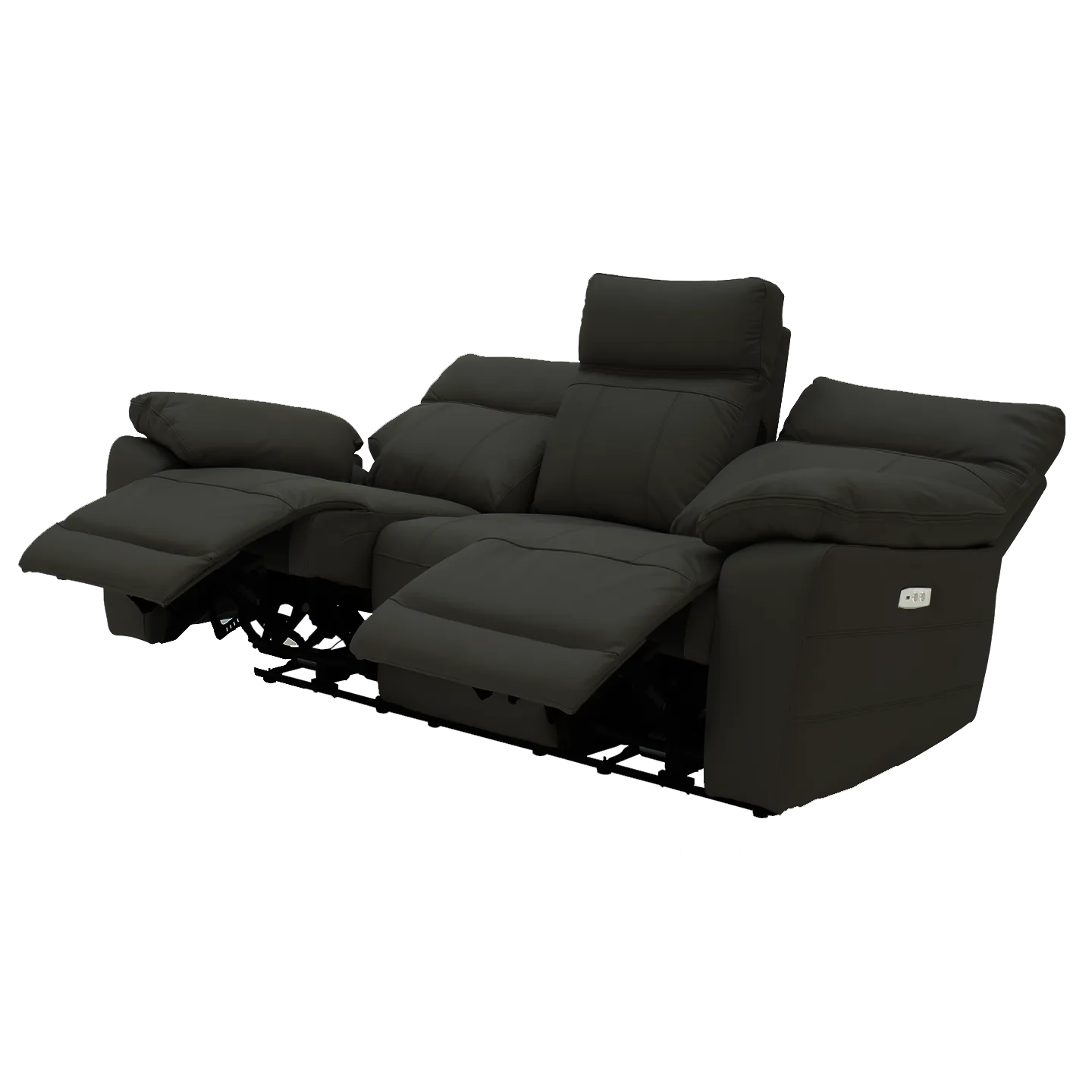 Positano Black Leather 3 Seater Electric Recliner Sofa