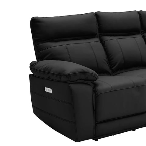 Positano Black Leather 2 Seater Electric Recliner Sofa