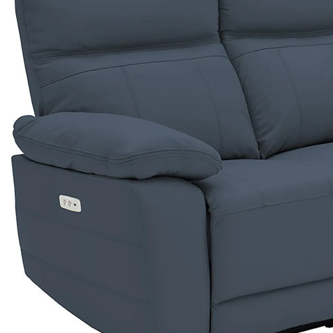 Positano Indigo Leather 2 Seater Electric Recliner Sofa
