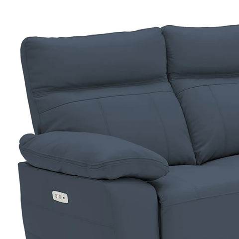 Positano Indigo Leather 2 Seater Electric Recliner Sofa