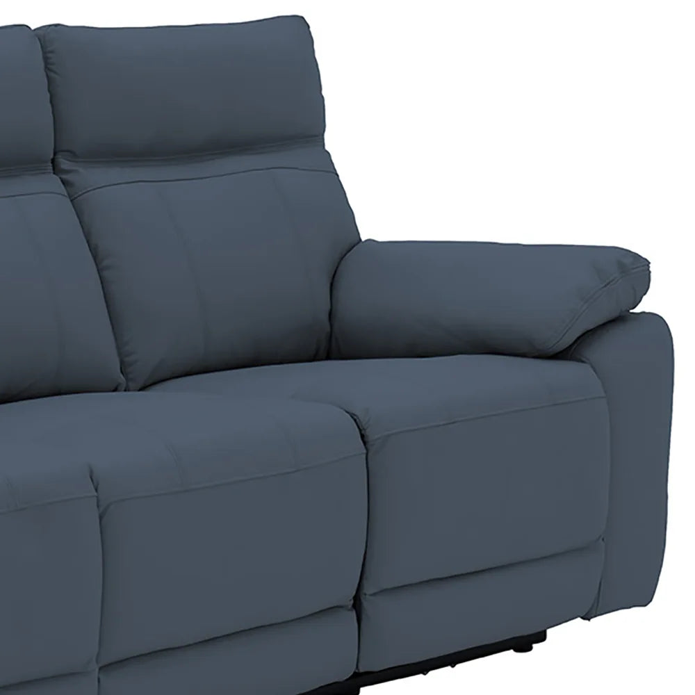 Positano Indigo Leather 2 Seater Electric Recliner Sofa