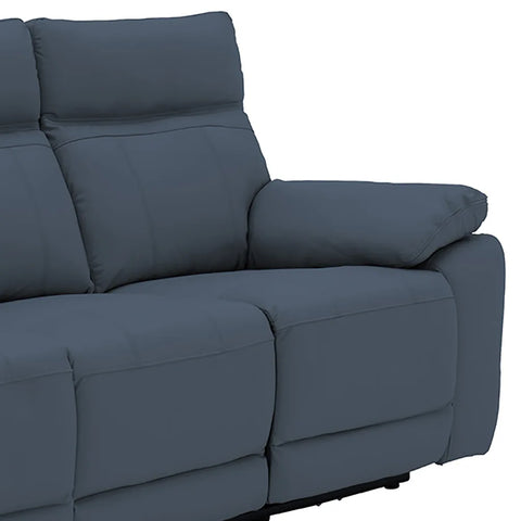 Positano Indigo Leather 2 Seater Electric Recliner Sofa