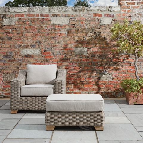Positano Pair of Outdoor Armchairs with Footstool