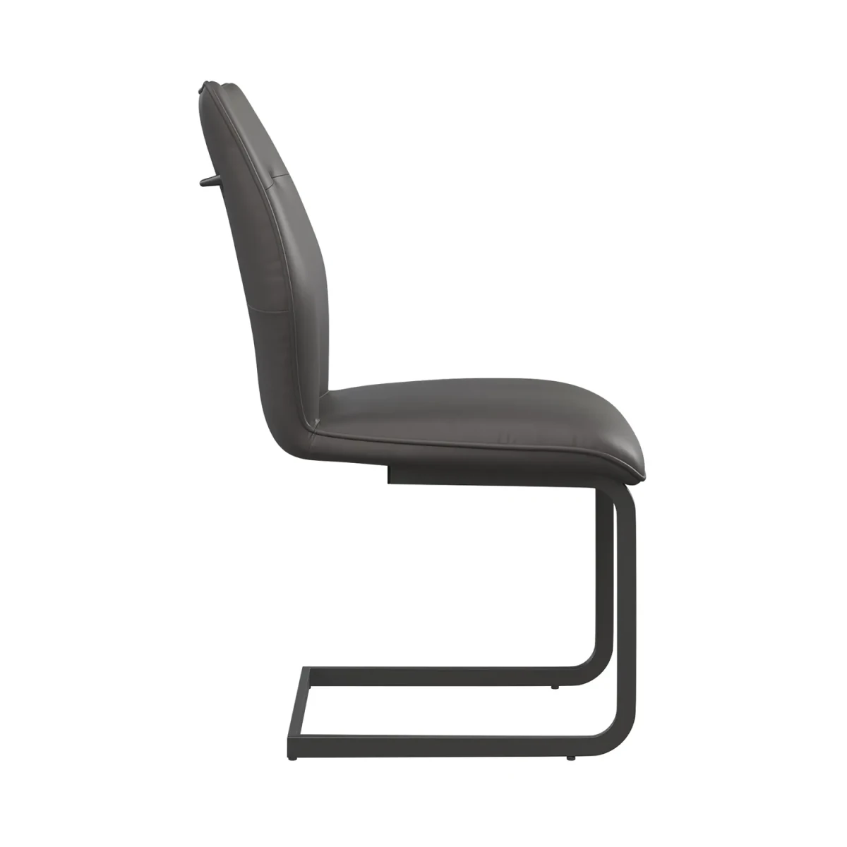 Side View of Prato Grey Faux Leather Dining Chairs – Set of 4