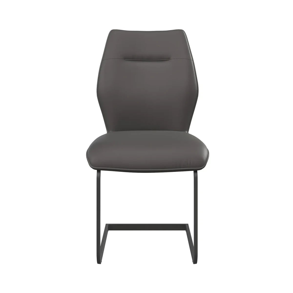 Front view of Prato Grey Faux Leather Dining Chairs – Available in Set of 4,6 or 8