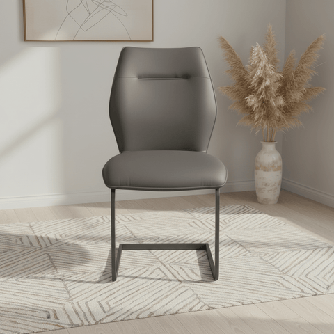 Prato Grey Faux Leather Dining Chairs – Set of 4