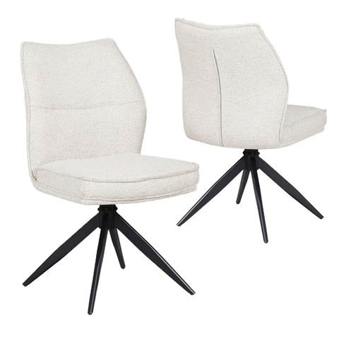 Quatro Beige Fabric Swivel Dining Chair - Set of 4, 6 or 8