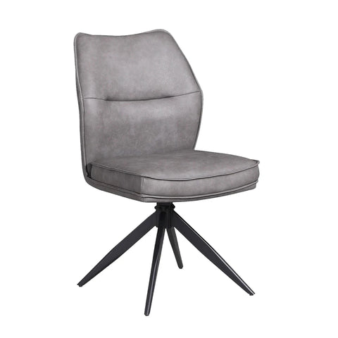 Kastonia 1.4M Kamaite Grey Ext Dining Table with 4 Quatro Swivel Chairs