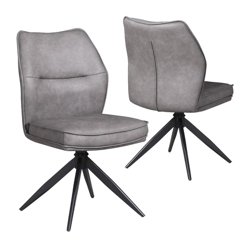 Kastonia 1.4M Kamaite Grey Ext Dining Table with 4 Quatro Swivel Chairs