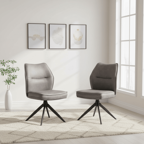 Quatro Grey PU Swivel Dining Chair - Set of 4, 6 or 8