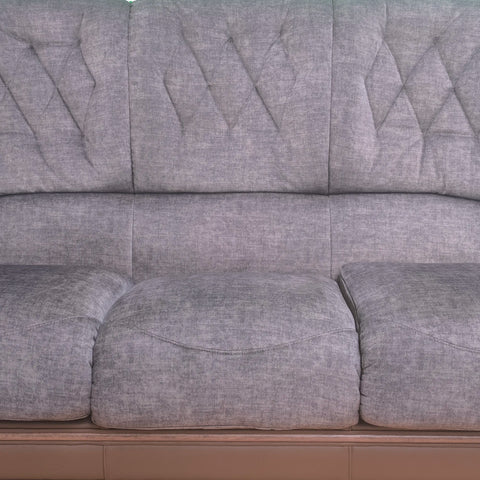 Queen Anne Italia 3 Seater Sofa with Leather and Fabric Blend - Pendle Village Furniture