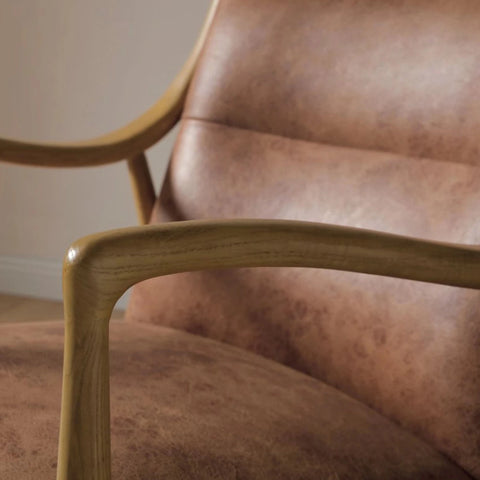 Quinn Tan Vintage Leather Accent Chair