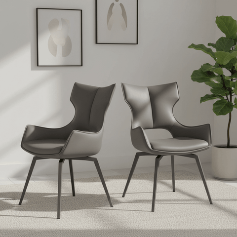 Set of 4 Westin Grey Swivel Dining Chairs