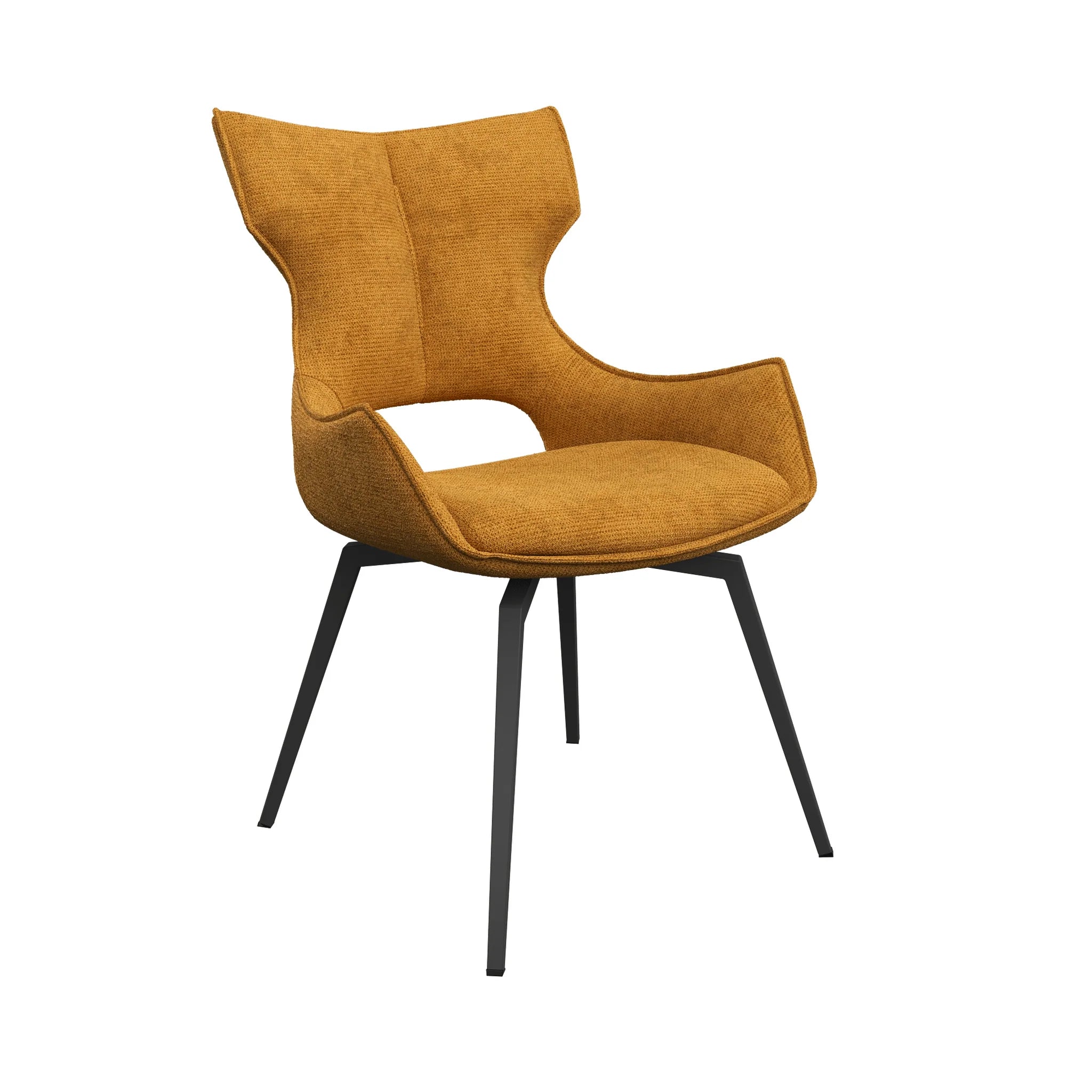 Westin Mustard Fabric Swivel Dining Chair - Set of 4 - Pendle Village Furniture