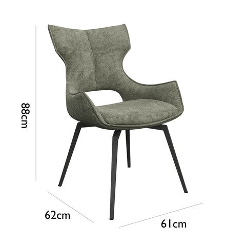 Westin Green Fabric Swivel Dining Chair - Set of 4