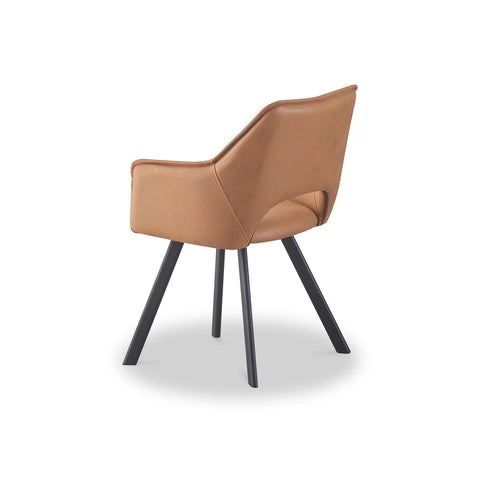 Harley Tan Suede Set of 4 Dining Chairs - Pendle Village Furniture