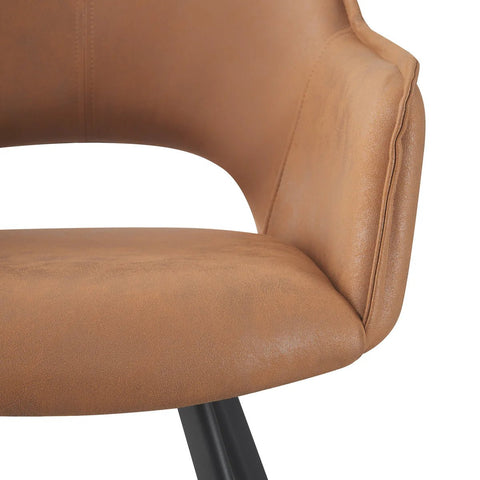 Harley Tan Suede Set of 4 Dining Chairs - Pendle Village Furniture