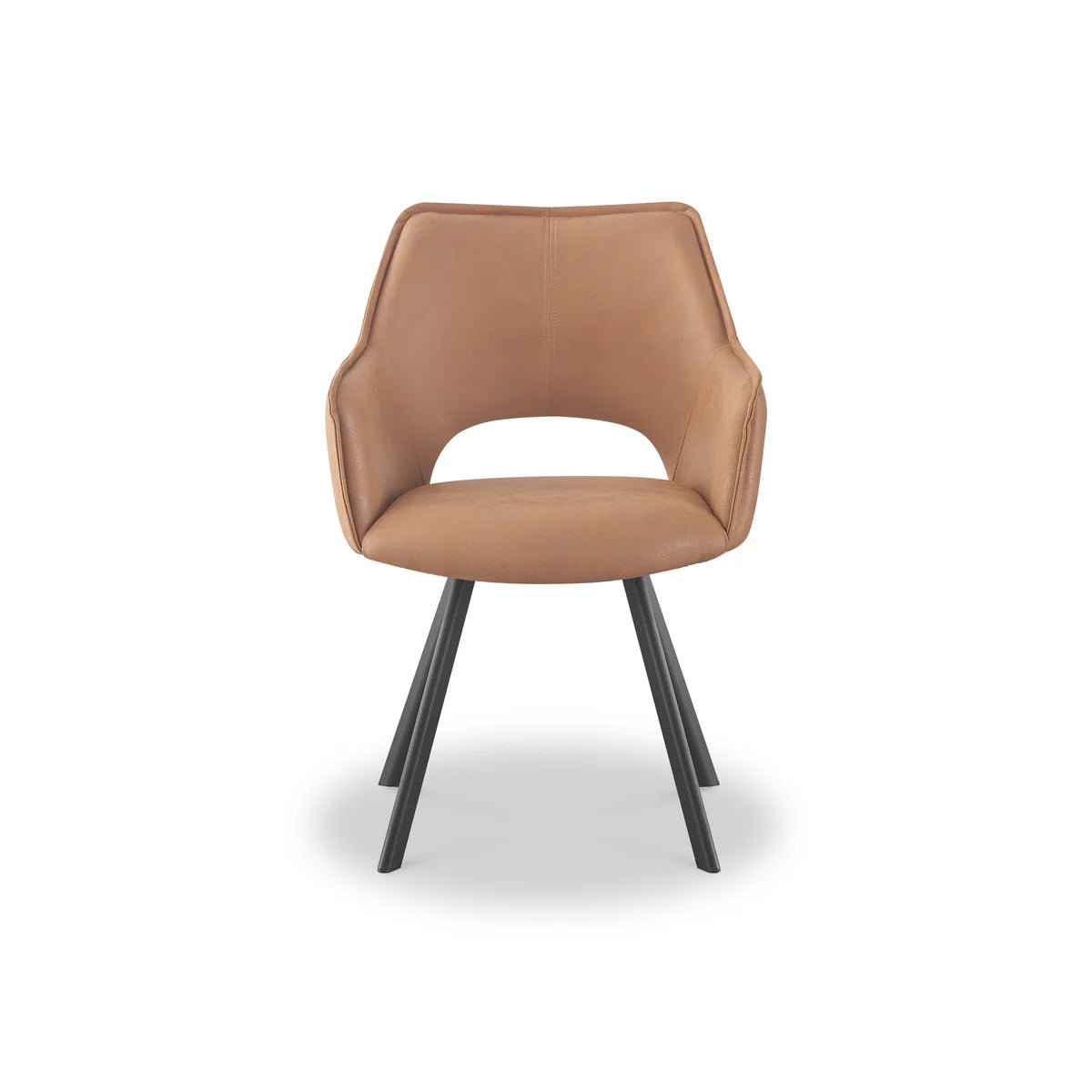 Harley Tan Suede Set of 4 Dining Chairs - Pendle Village Furniture