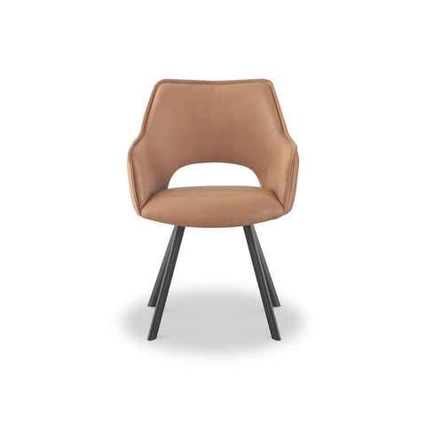 Harley Tan Suede Set of 4 Dining Chairs - Pendle Village Furniture