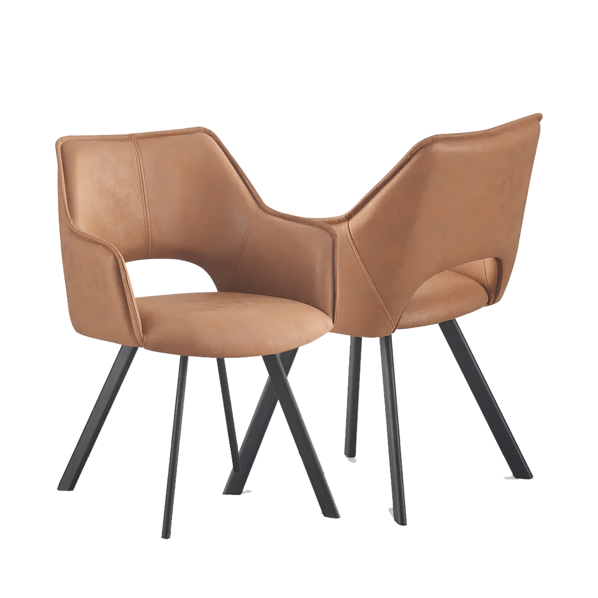 Harley Tan Suede Set of 4 Dining Chairs - Pendle Village Furniture