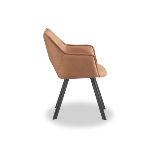 Harley Tan Suede Set of 4 Dining Chairs - Pendle Village Furniture