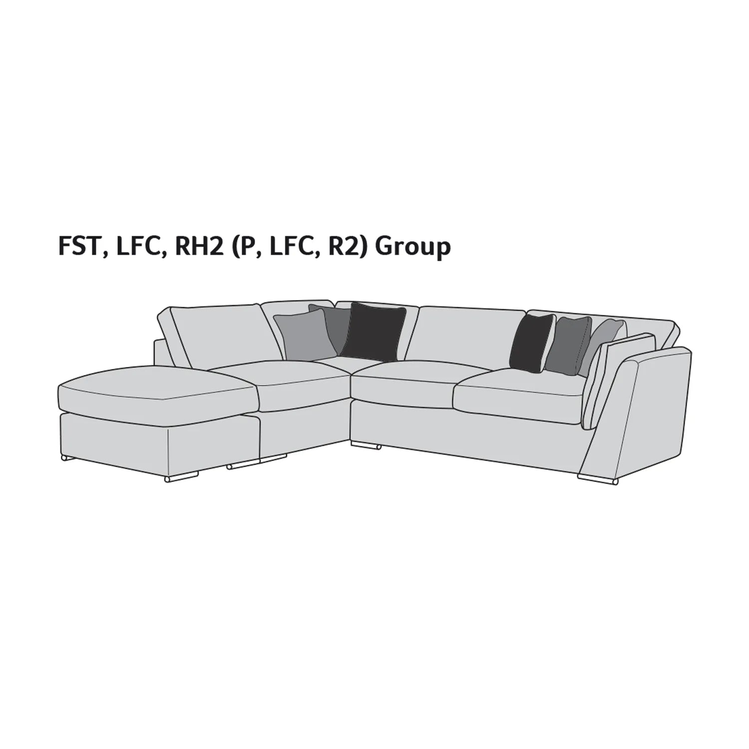 Titus Fabric Corner Chaise Sofa with Footstool