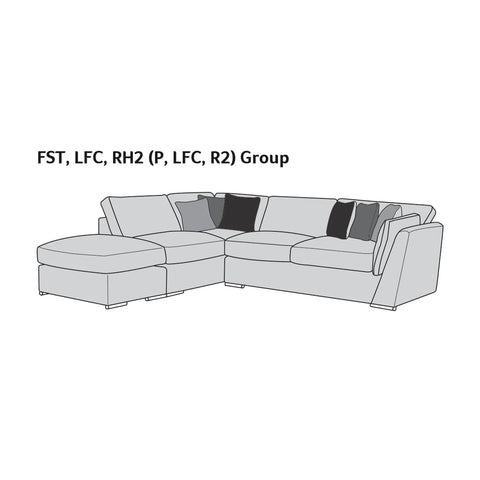 Titus Fabric Corner Chaise Sofa with Footstool